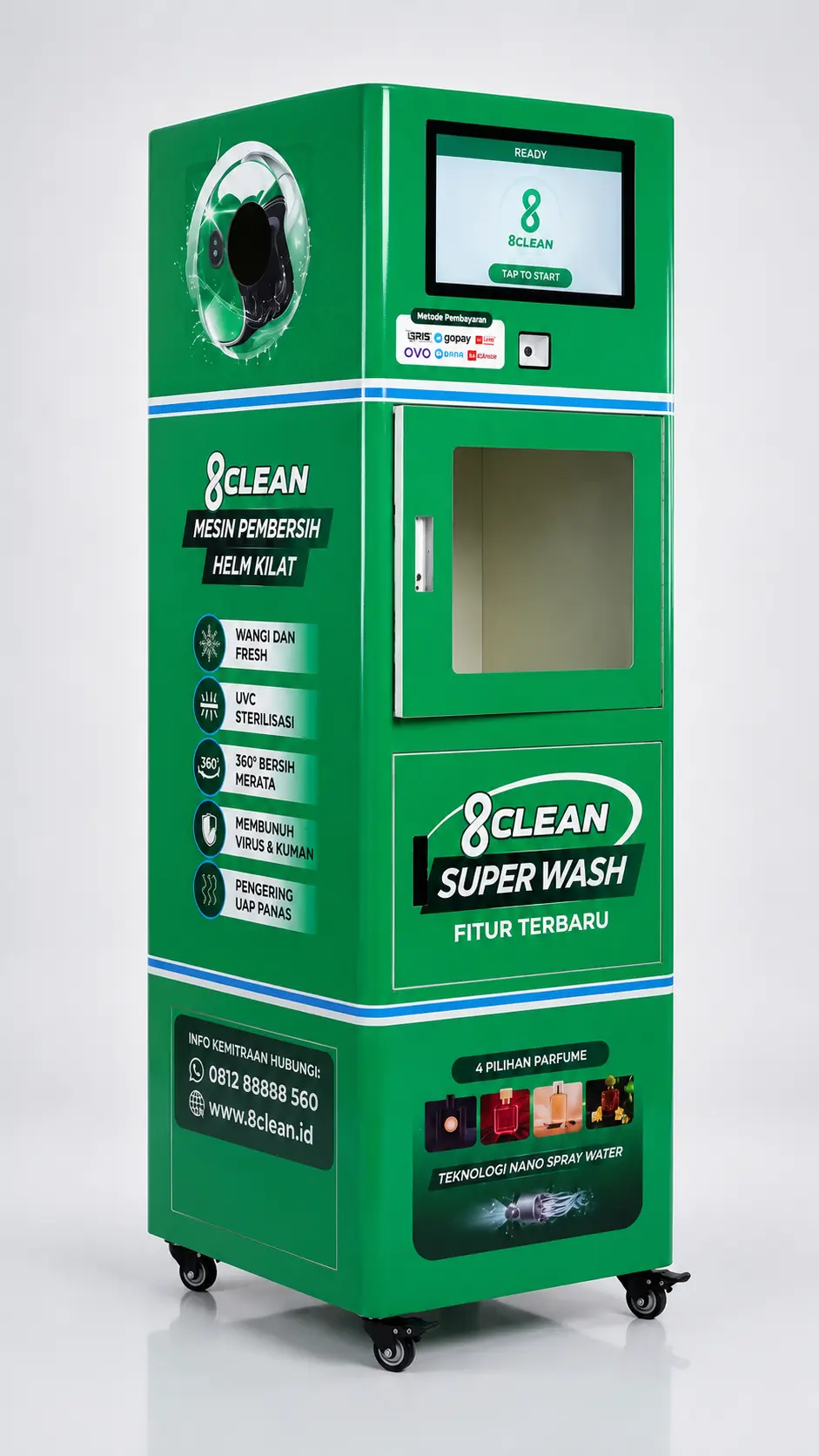 Mesin 8Clean Superwash menghadap kanan